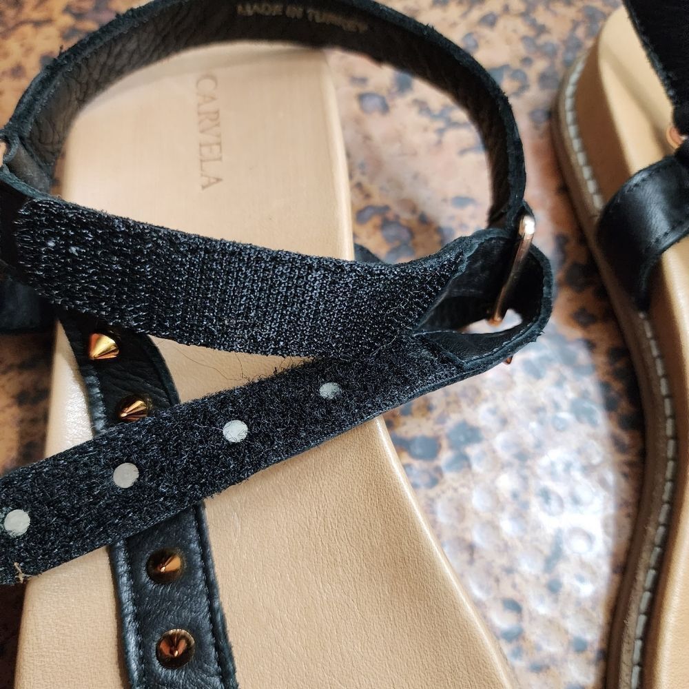 Carvela 'Kilter' Black Studded Leather Sandals - Picture 7 of 16